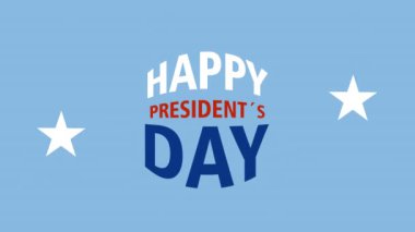 Mutlu Başkanlar Günü kutlamaları Yıldız desenli harflerle