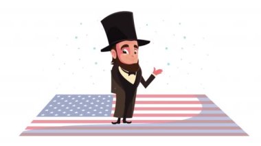 Abraham Lincoln ve ABD bayrağıyla Başkanlar Günü 'nüz kutlu olsun.