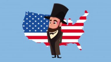 Amerika haritasında Abraham Lincoln ile Başkanlık Günü 'nüz kutlu olsun.