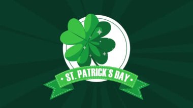 Mutlu Aziz Patrikler Günü, yonca yaprağıyla şeritli.