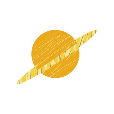 Satürn gezegen güneş sistemi ikonu izole vektörü