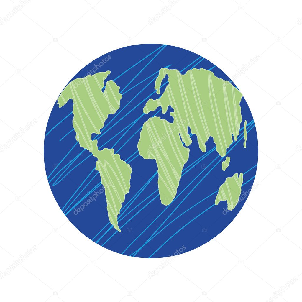 space earth planet solar system icon isolated vector