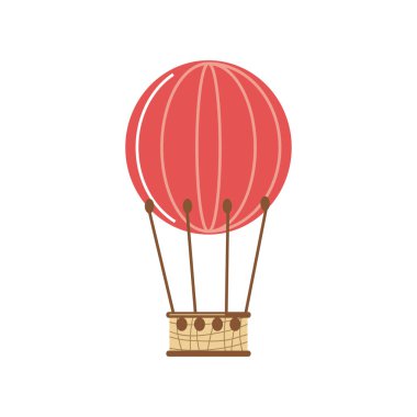 Sıcak hava balonu seyahati karikatür simgesini izole edilmiş şekilde keşfet