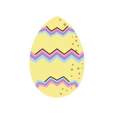 Mutlu Paskalya dekoratif yumurta karikatürü izole edilmiş.