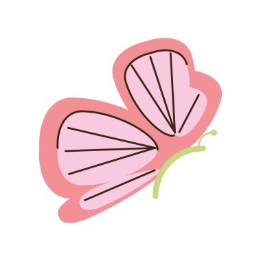 Kelebek böcek hayvan çizgi filmi izole edilmiş stil