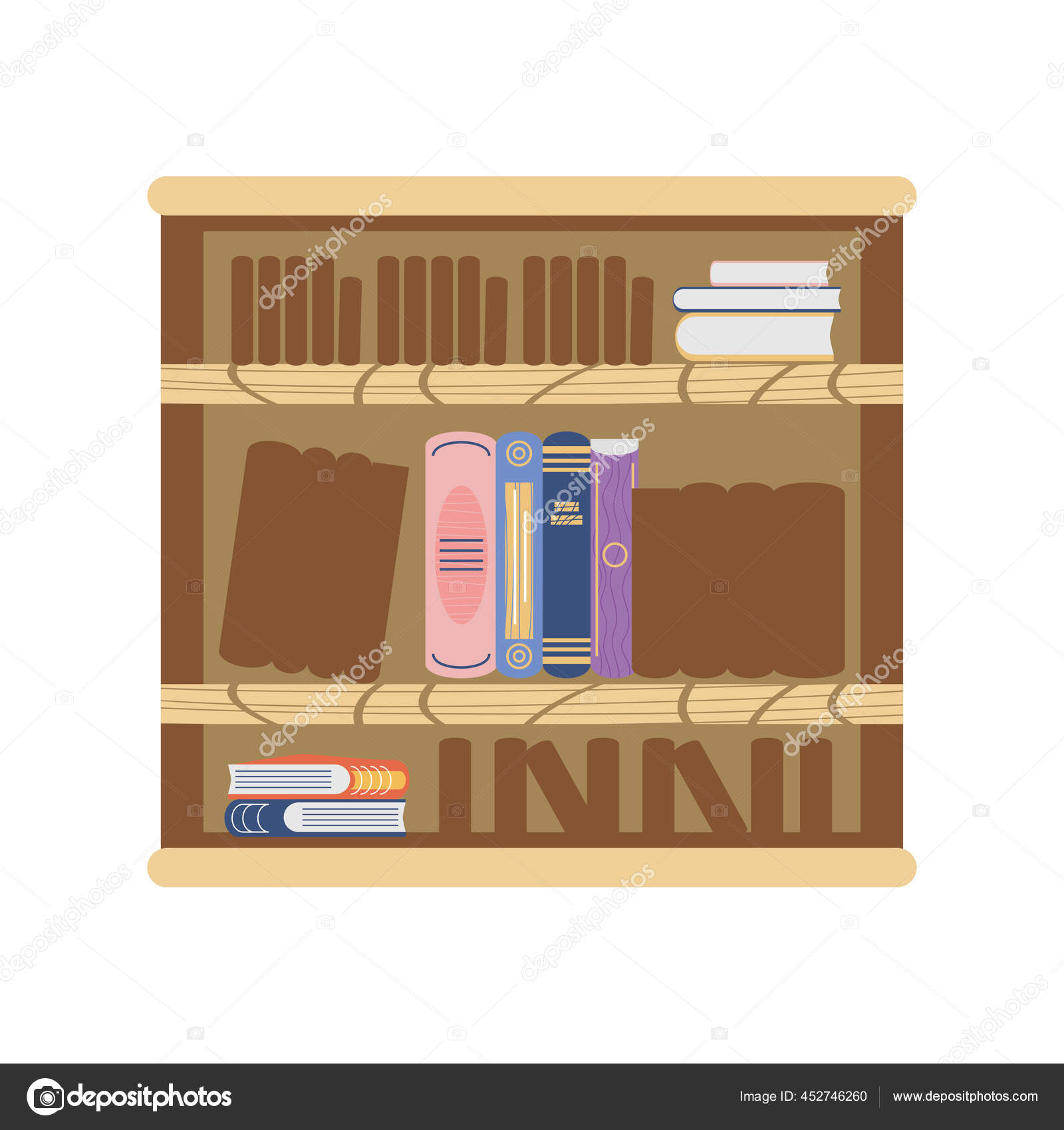 Buku Perpustakaan Buku Buku Buku Pelajaran Ikon Kartun Gaya Terisolasi Stok Vektor Djv 452746260