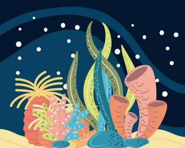 Su altı dünyası mercan resifi deniz yaşamı manzarası