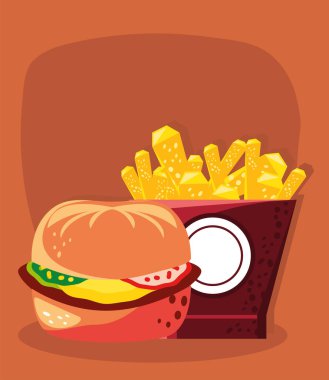 yemek burger patatesleri