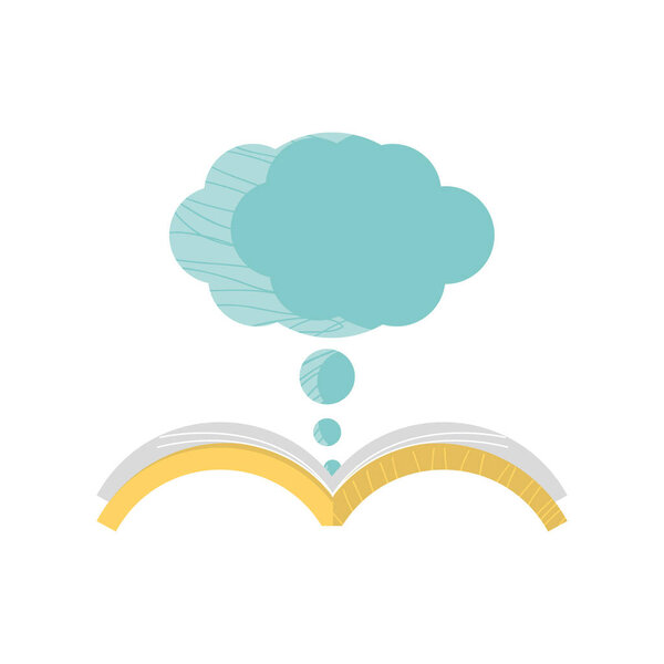 open book imagination read cartoon icon isolated style
