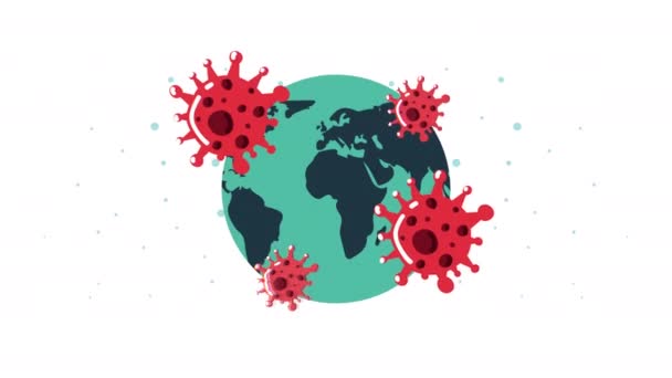 Partículas pandémicas de covid19 no planeta Terra — Vídeo de Stock