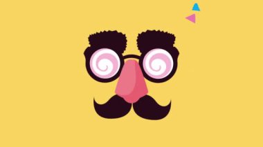 Bıyıklı ve burunlu komik maske