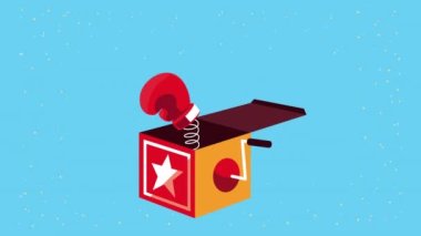 Sürpriz kutuya atlayan boks eldiveni