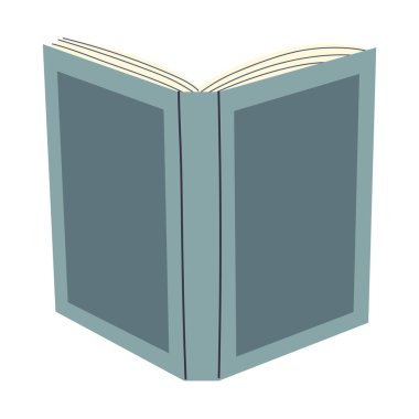 Açık kitap edebiyat simgesi vektörü beyaz arkaplanı oku