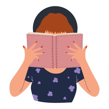 Elinde kitap olan bir kadın öğreniyor ve okuyor.