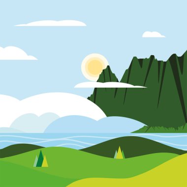 manzara sahil tepeleri