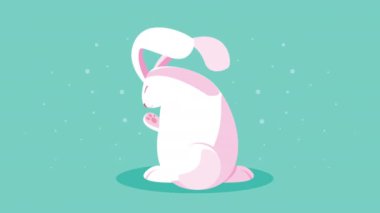 Güzel tavşanlı mutlu paskalya kartları