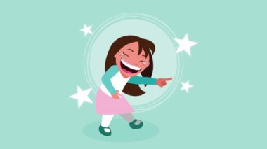 Yıldızlarla kıkırdayan küçük kız