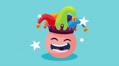 Soytarı şapkalı emoji aksesuar animasyonu