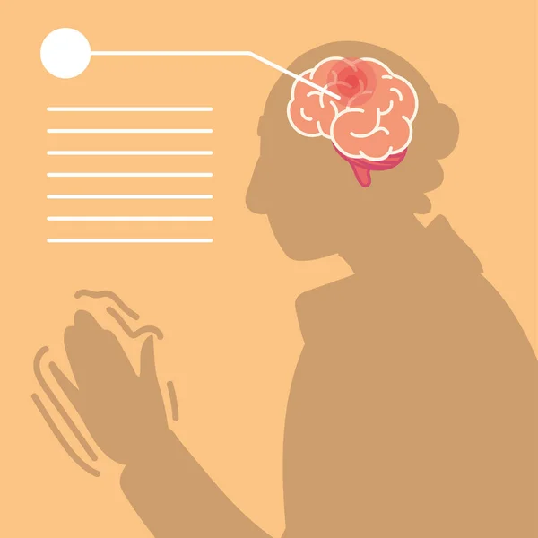 Enfermedad de Parkinson cerebro — Vector de stock