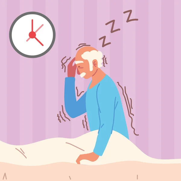 Temblor de insomnio de parkinson — Vector de stock