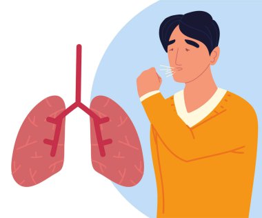 Hasta adam öksürüyor.