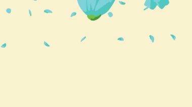 Güzel mavi çiçekler bahçe deseni