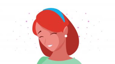 Kızıl saçlı güzel bir genç kadın.