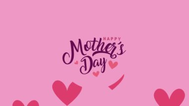 Mutlu anneler günü harfleri kalp desenli