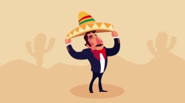 Şapkalı Meksikalı Mariachi.