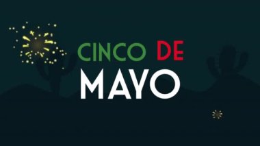 Cinco de Mayonez mektup kutlaması havai fişek ışıklarıyla