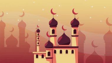 Ramazan Kareem animasyonu ve tapınak müslümanı