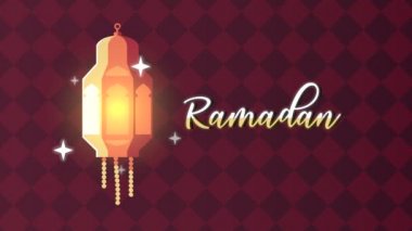 Ramazan kareem harfleri lamba asılı animasyon
