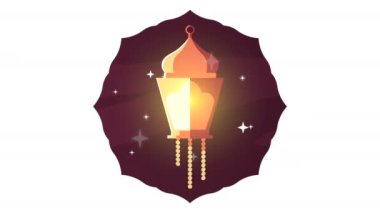 Ramazan kareem animasyonu Altın lamba asılı