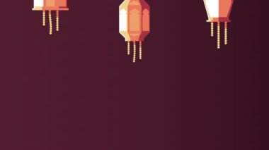 Ramazan kareem animasyonu Altın ikonlar asılı