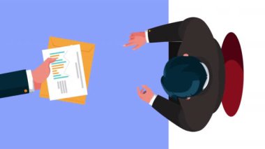 iş adamları ve belgelerle finansal planlama ekonomisi animasyonu