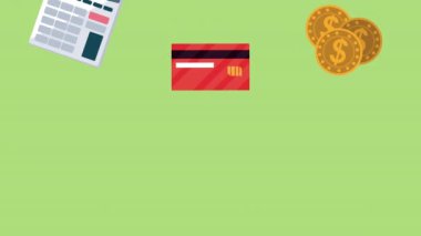 Finansal simgelerle vergi günü animasyonu