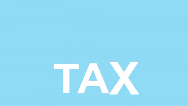 Анимация дня налогообложения с пятнадцатидневным календарем и деньгами — стоковое видео
