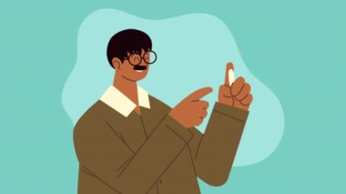 Tebeşir karakteri olan erkek öğretmen