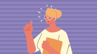 Dosyası olan bayan öğretmen