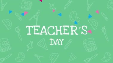 Konfetilerle dolu mutlu öğretmenler günü mektupları