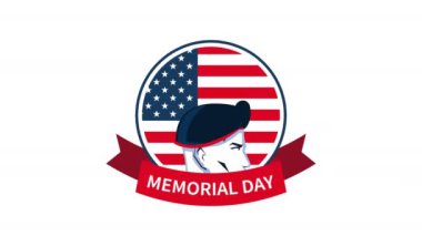 Asker ve Amerikan bayrağıyla kurdeleli mutlu anma günleri.