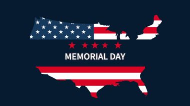 ABD haritasında bayrak ile mutlu anma günleri.