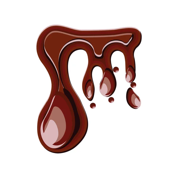 Chocolate derretido gotas — Vector de stock