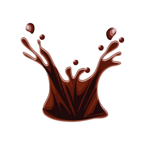 Salpicadura de líquido de chocolate — Vector de stock