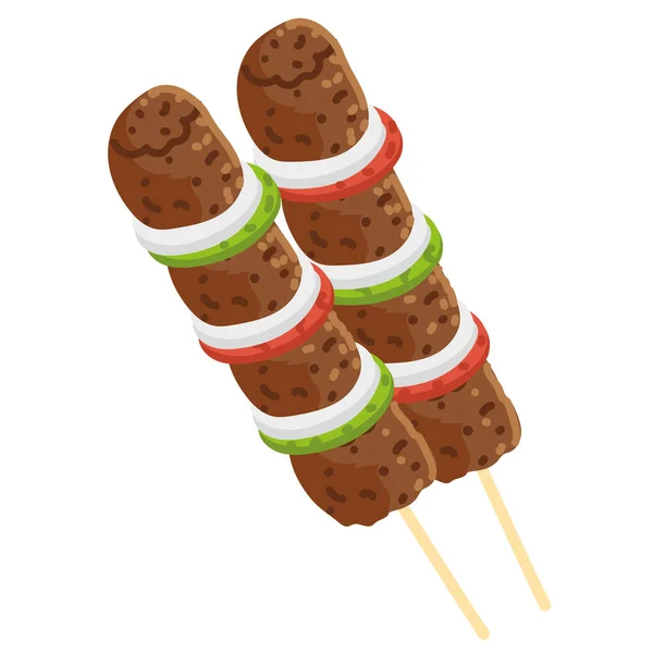 Shish árabe kebab — Vector de stock