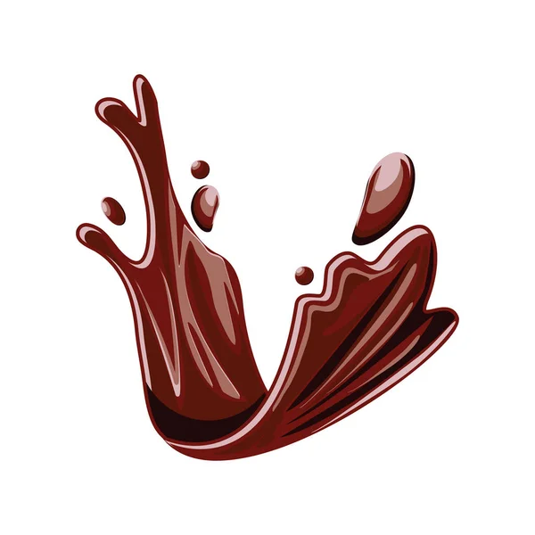Chocolate salpicadura de cacao — Vector de stock