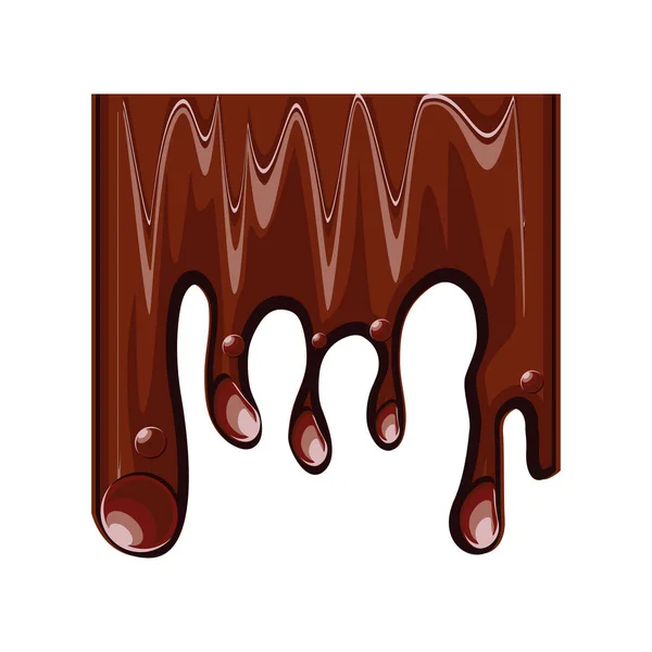 Líquido de chocolate derretido — Vector de stock