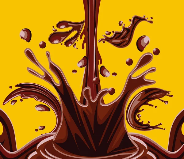 Chocolate molten fluid — Stock Vector