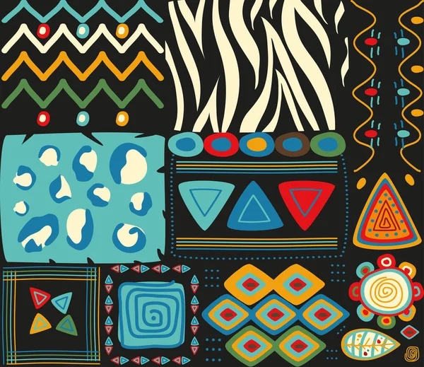Conjunto têxtil africano —  Vetores de Stock