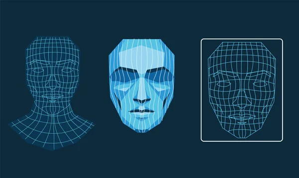Tecnología de escaneo facial — Archivo Imágenes Vectoriales